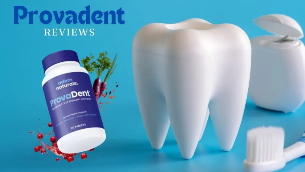 ProvaDent is a natural oral health supplement with probiotics and plant-based ingredients, designed to freshen breath, balance oral bacteria, and promote healthier gums for a confident, radiant smile