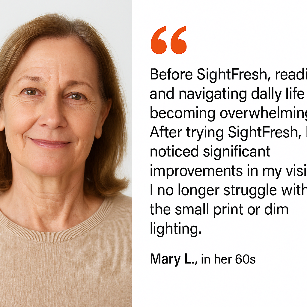 SightFresh is a natural formula developed to help support eye health and protect vision as you age.
