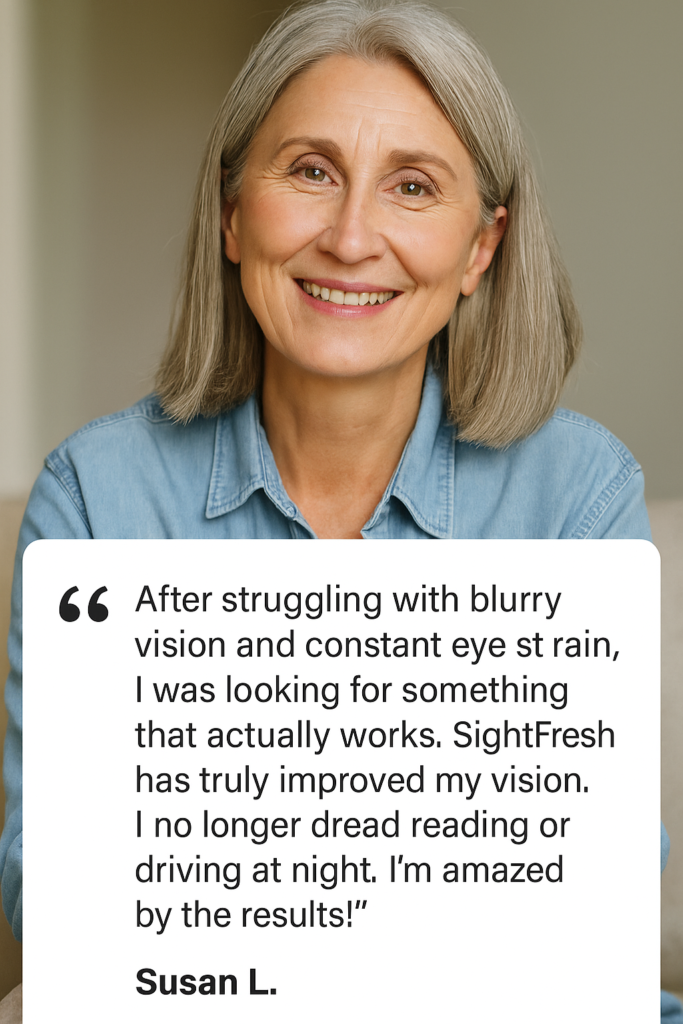SightFresh is a natural formula developed to help support eye health and protect vision as you age.